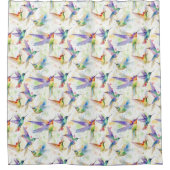 美しいハチドリ シャワーカーテン (正面)