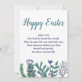 美しいハッピーイースターヨハネ3:16宗教フローラ シーズンカード (正面)