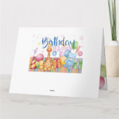 美しいハッピーバースデー動物デザイン カード (裏面)