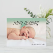 美しいハッピーホリデイズホワイトホリデーフォトカード シーズンカード (スタンド正面)