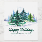 美しいハッピーホリデーカスタムクリスマスパーティ ワインラベル (シングルラベル)