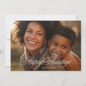 美しいハッピーホリデー書道フォトカード シーズンカード (正面)