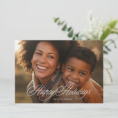 美しいハッピーホリデー書道フォトカード シーズンカード (スタンド正面)