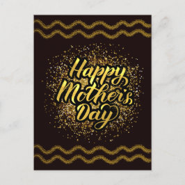 美しいハッピーマザーズデイゴールデンフォイル ポストカード