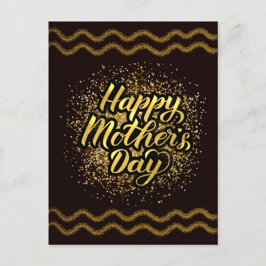 美しいハッピーマザーズデイゴールデンフォイル ポストカード (正面)