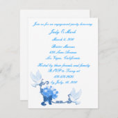 美しいハトのカスタムエンゲージメントパーティー招待状 招待状 (正面/裏面)