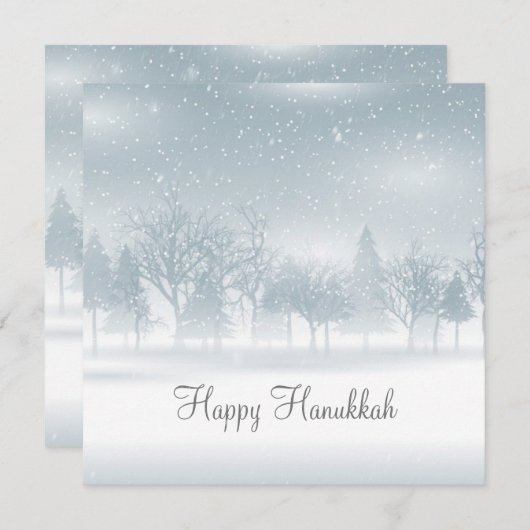 美しいハヌカの雪景色 自然が織りなすユダヤの風景 シーズンカード (正面/裏面)