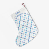 美しいハヌッカユダヤ人テーマスターオブデイビッド スモールクリスマスストッキング (裏面 (吊り時))