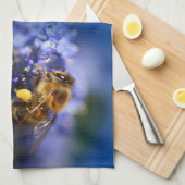 美しいハネビーの上のカリフォルニア薄紫 キッチンタオル (四つ折り)