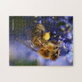 美しいハネビーの上のカリフォルニア薄紫 ジグソーパズル (横)