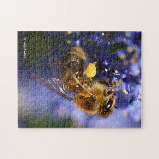 美しいハネビーの上のカリフォルニア薄紫 ジグソーパズル (横)