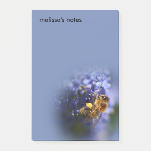 美しいハネビーの上のカリフォルニア薄紫 ポストイット (正面)