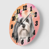美しいハバナの犬 ラージ壁時計 (傾斜)