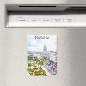 美しいハバナキューバレトロウォーターの色 マグネット (インサイチュ (食洗機))