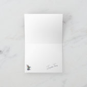 美しいハミングバパーソナライズされたードウォーター色 ノートカード (内部)