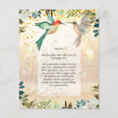 美しいハミングバーズカップル結婚式招待状 (裏面)