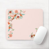 美しいハミングバーズフローラブロッサムガーデンピンク マウスパッド (マウス)