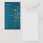 美しいハミングバードと渦巻き花デザイン 名刺 (正面/裏面)