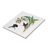 美しいハミングバードと紫の蘭 タイル (側面)