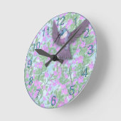 美しいハミングバードクロック ラウンド壁時計 (傾斜)