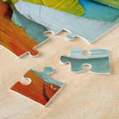 美しいハミングバード混合メディ絵画ア ジグソーパズル (側面)