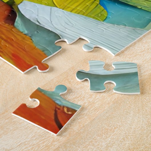 美しいハミングバード混合メディ絵画ア ジグソーパズル (側面)