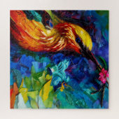 美しいハミングバード混合メディ絵画ア ジグソーパズル (横)