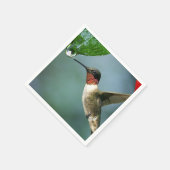 美しいハミングバード自然の風景 スタンダードカクテルナプキン (角)