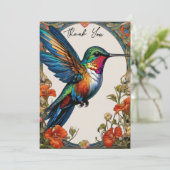 美しいハミングバード サンキューカード (スタンド正面)