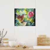 美しいハミングバード ポスター (キッチン)