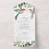美しいハミングバ結婚ーズ オールインワン招待状 (内側)