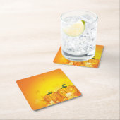 美しいハロウィーン/ホリデーコースターセット スクエアペーパーコースター (インサイチュ)