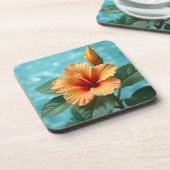 美しいハワイアンハイビスカス コースター (左側)