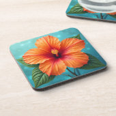 美しいハワイアンハイビスカス コースター (左側)