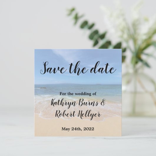 美しいハワイアンビーチ日付を保存 セーブザデート (スタンド正面)