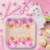 美しいハワイアンフラワーズブライダルシャワー ペーパープレート (パーティー)