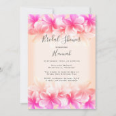 美しいハワイアンフラワーズブライダルシャワー 招待状 (正面)