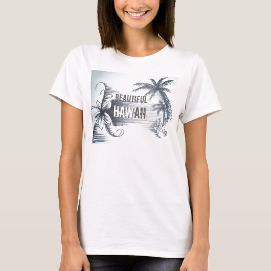 美しいハワイ女性戦車 Tシャツ (正面)