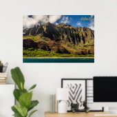 美しいハワイ山脈 ポスター (ホームオフィス)