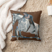 美しいハンターまたはジャンパーのブラウンの馬の枕 クッション (ブランケット)