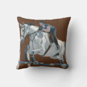 美しいハンターまたはジャンパーのブラウンの馬の枕 クッション (裏面)