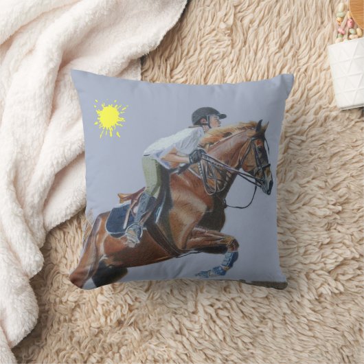 美しいハンタージャンパー馬アメリカのMoJo枕 クッション (ブランケット)