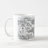 美しいハンドスケッチコーヒーカップ コーヒーマグカップ (左)