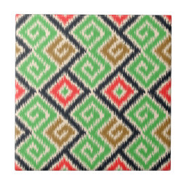 美しいハンドドランの部族のパターンのキッチングリーン タイル