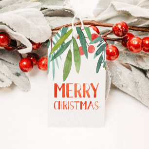 美しいハンドレターウォーターカラーベリー&ブランチ ギフトタグ