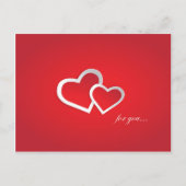 美しいハートと恋人のための文字 ポストカード (正面)