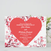 美しいハートのウェディング 招待状 (スタンド正面)