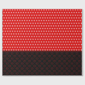 美しいハートの模様、赤、白、黒 ラッピングペーパー (フラット)