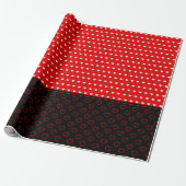 美しいハートの模様、赤、白、黒 ラッピングペーパー (アンロールド)