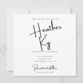 美しいハートの紙のカード - 日程を保存または返信してください 招待状 (裏面)